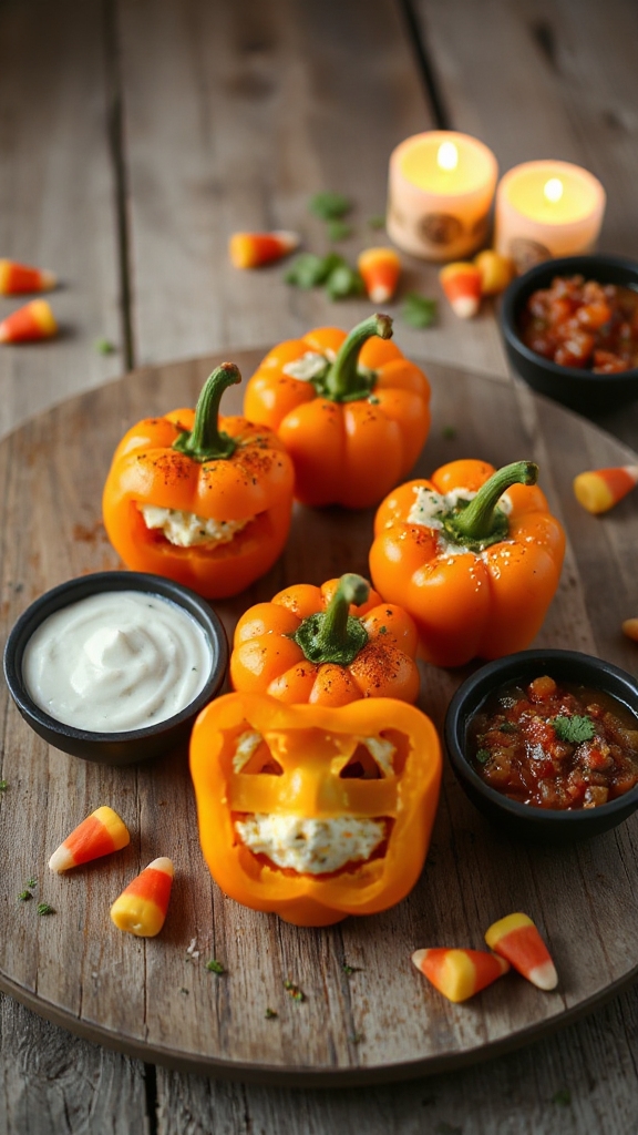 spooky halloween stuffed peppers