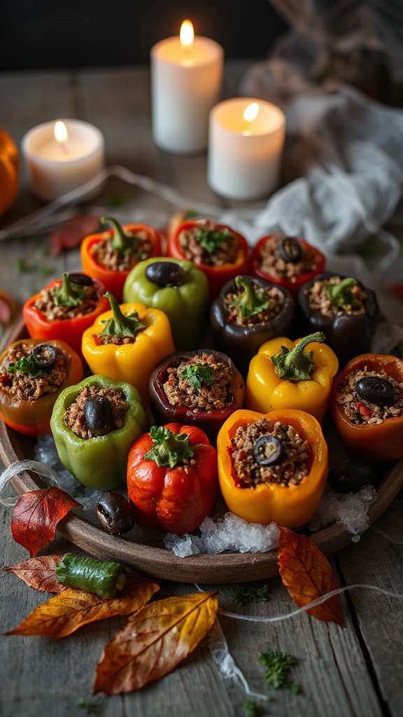 spooky halloween stuffed peppers