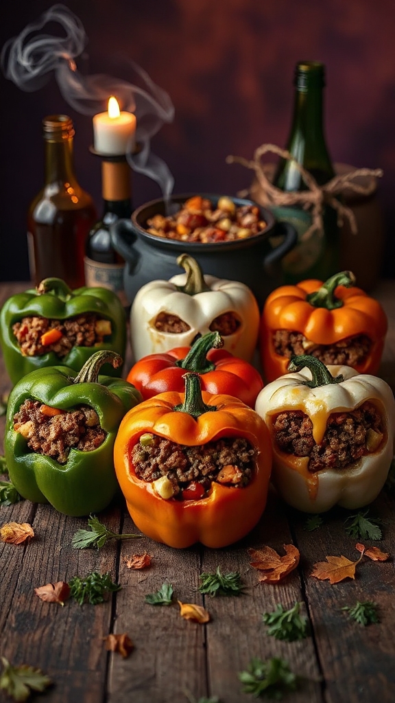 spooky halloween stuffed peppers