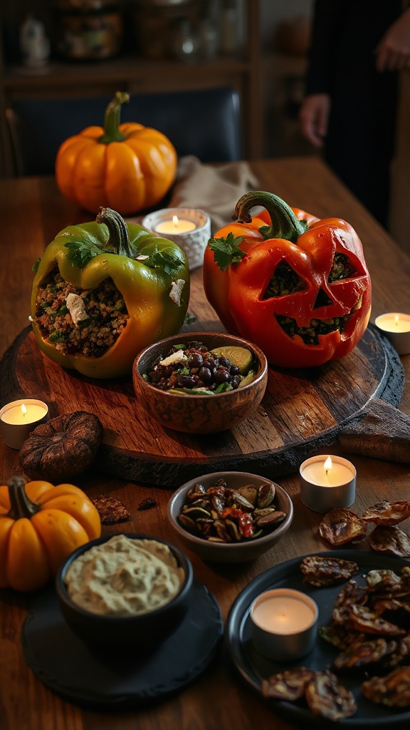 spooky halloween stuffed peppers
