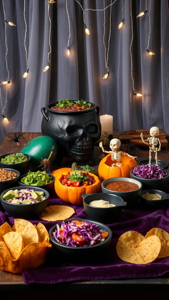 spooky halloween taco bar