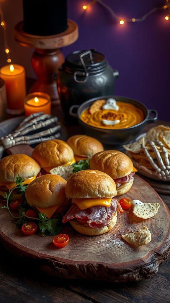 spooky ham cheese sliders
