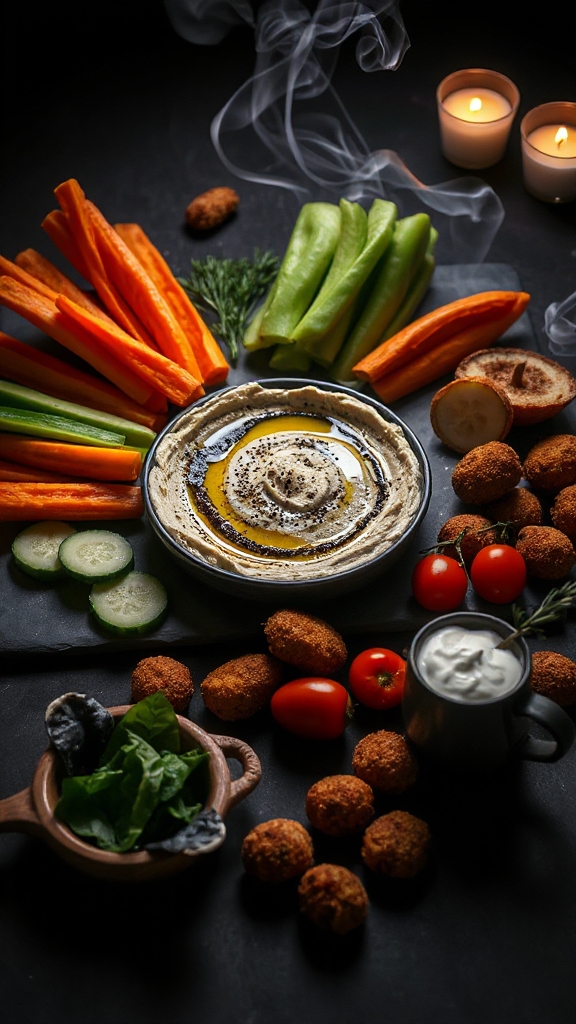 spooky healthy dipping platter