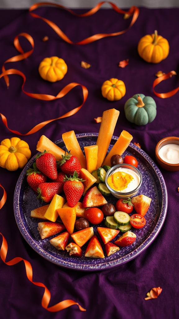spooky healthy fruit platter