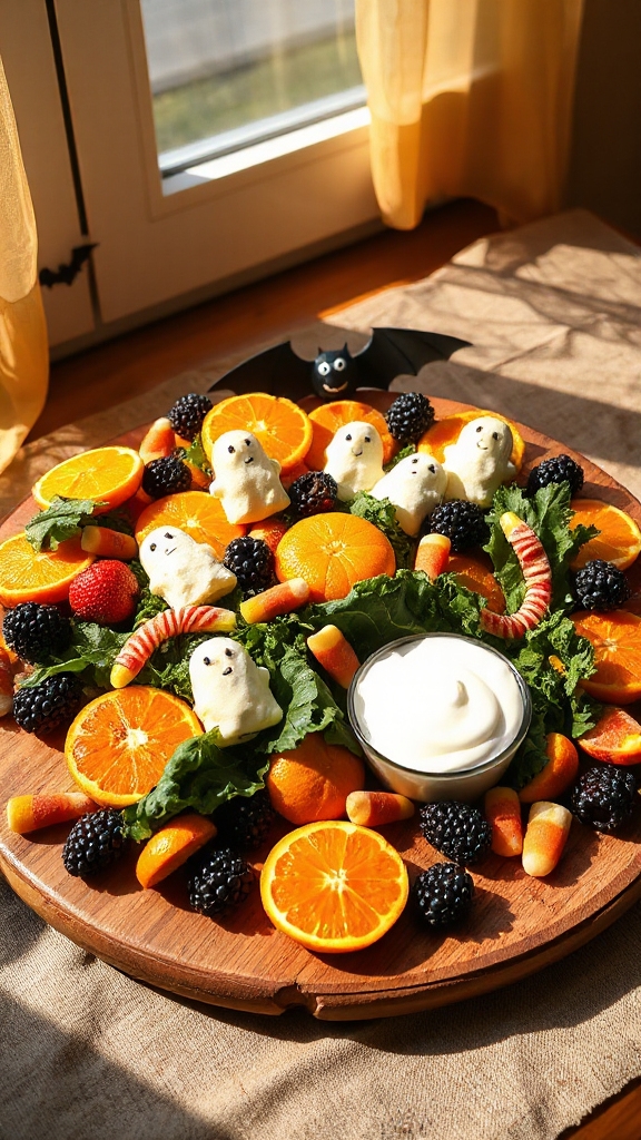 spooky healthy fruit platter