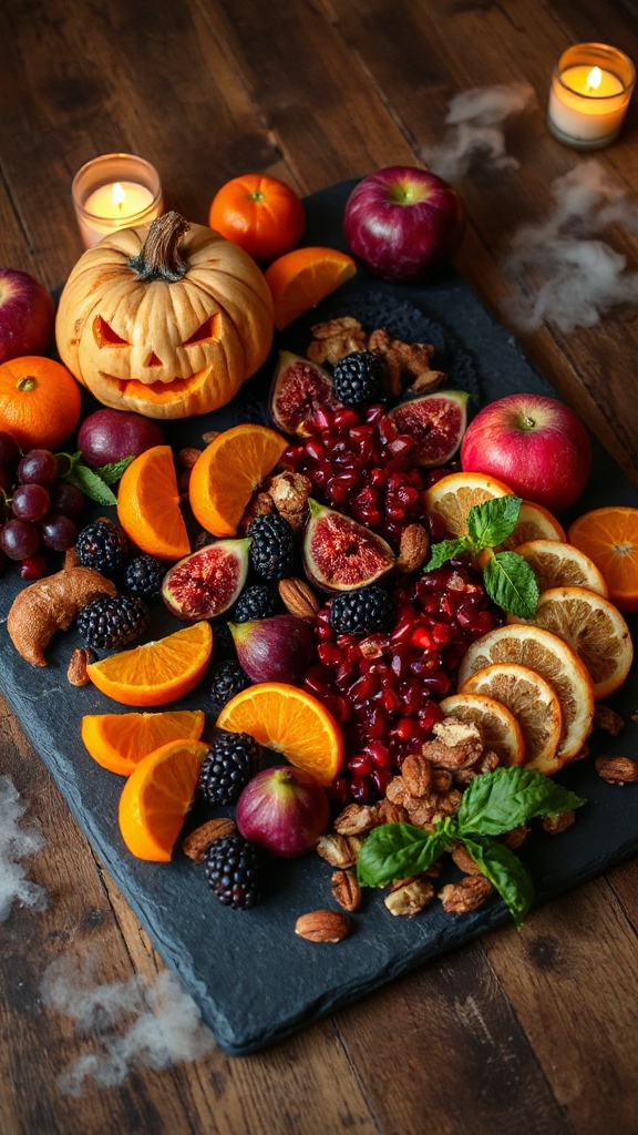 spooky healthy fruit platter