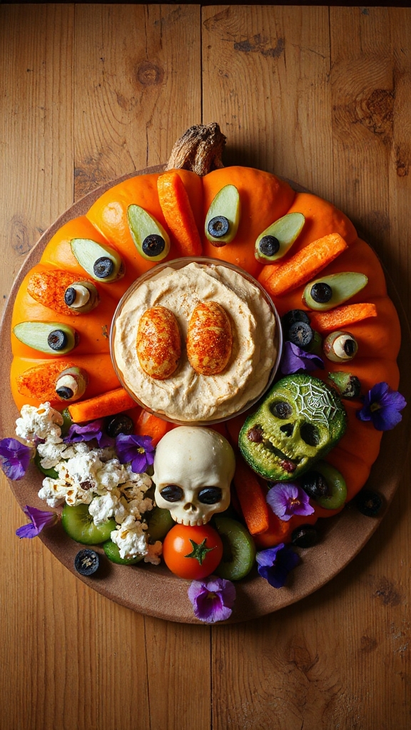 spooky healthy snack board