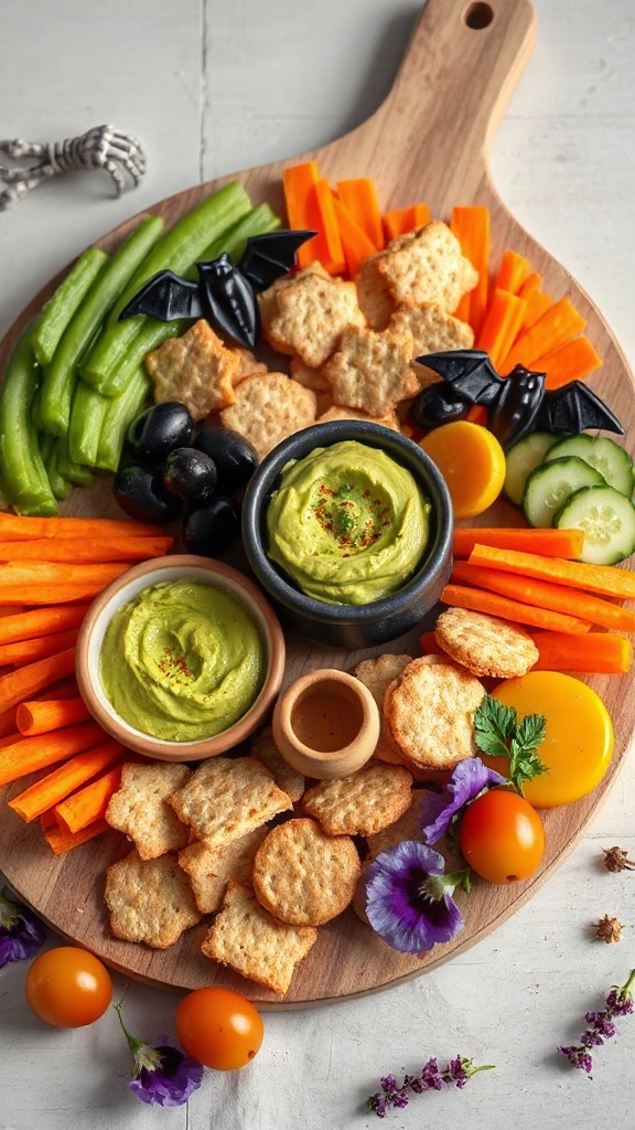 spooky healthy vegetable platter