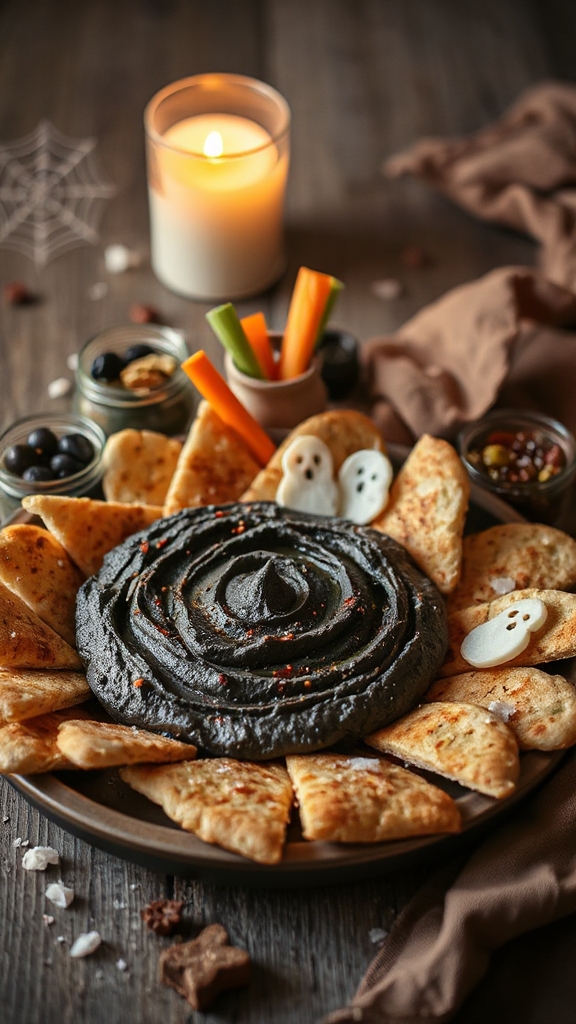 spooky hummus and pita