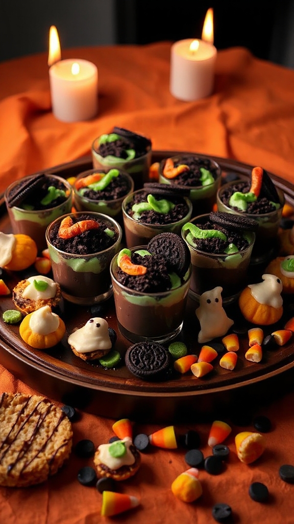 spooky layered dessert cups