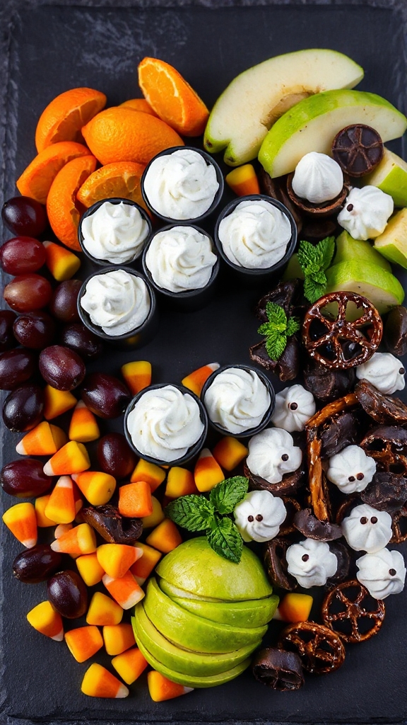 spooky layered pudding dessert
