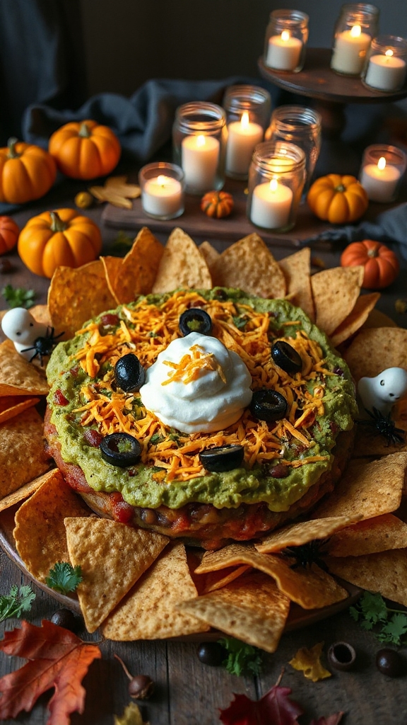 spooky layered taco dip
