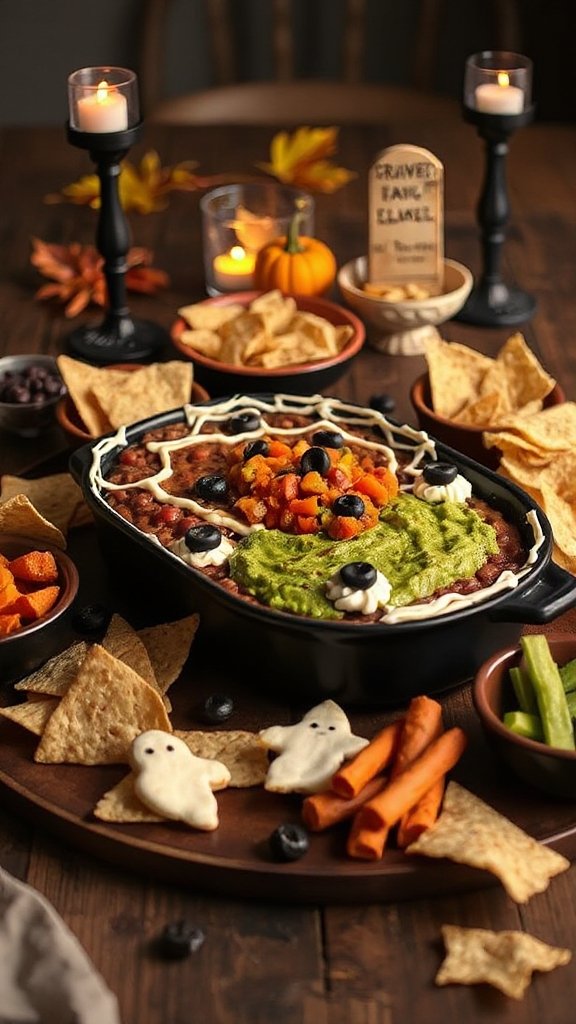 spooky layered taco dip spooky layered taco dip