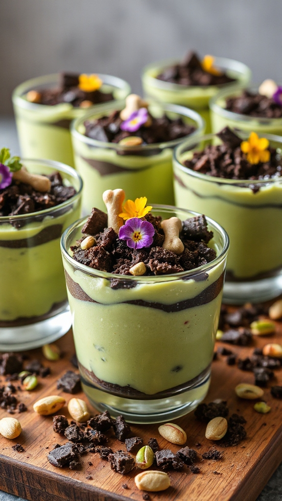 spooky matcha dessert cups