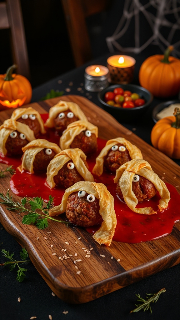 spooky meatball mummy recipe