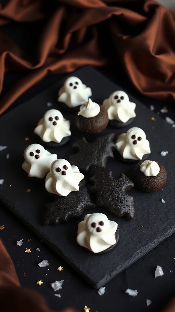 spooky meringue dessert decorations