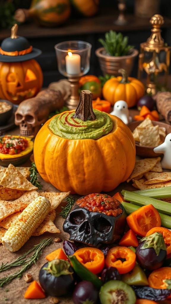 spooky monster guacamole dip