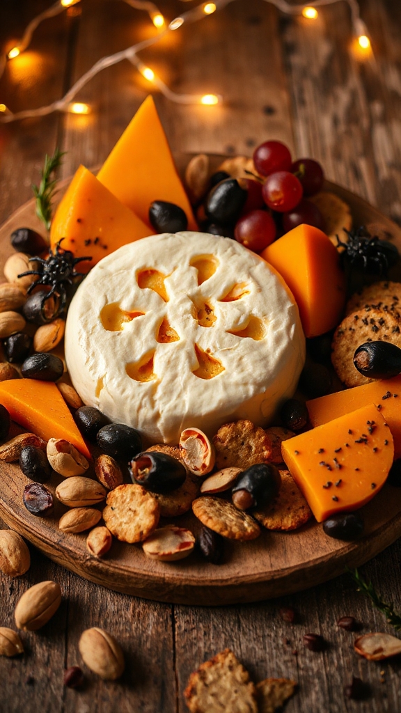 spooky mozzarella cheese platter