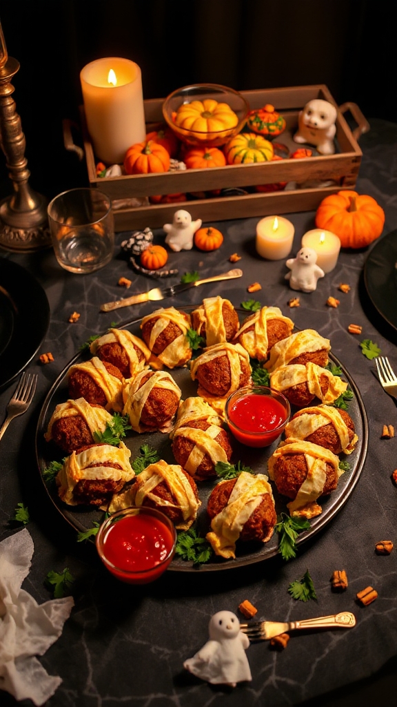 spooky mummy meatballs recipe