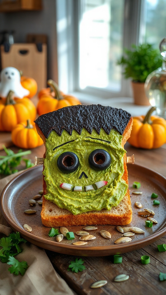 spooky nutritious avocado toast