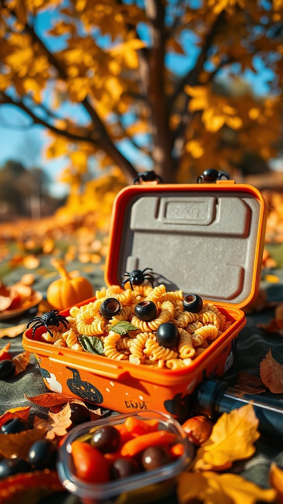 spooky nutritious pasta salad