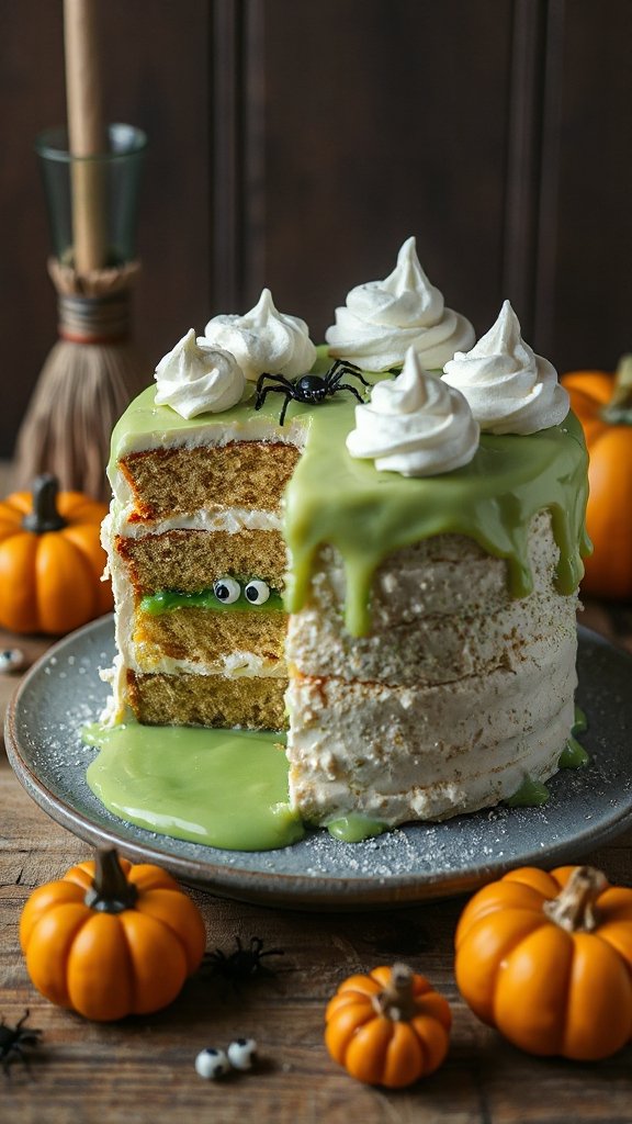 spooky pistachio poke cake spooky pistachio poke cake