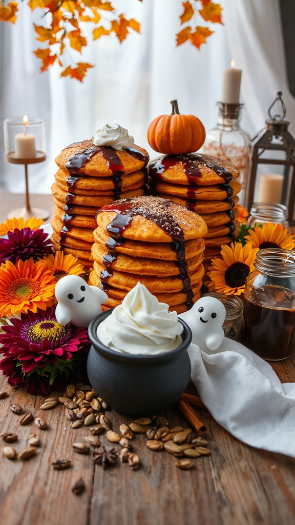 spooky pumpkin pancakes recipe