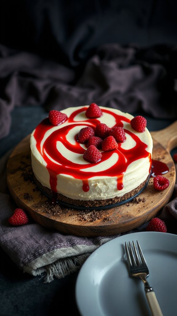 spooky raspberry cheesecake delight