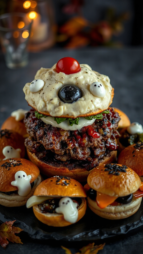 spooky savory meatloaf burgers