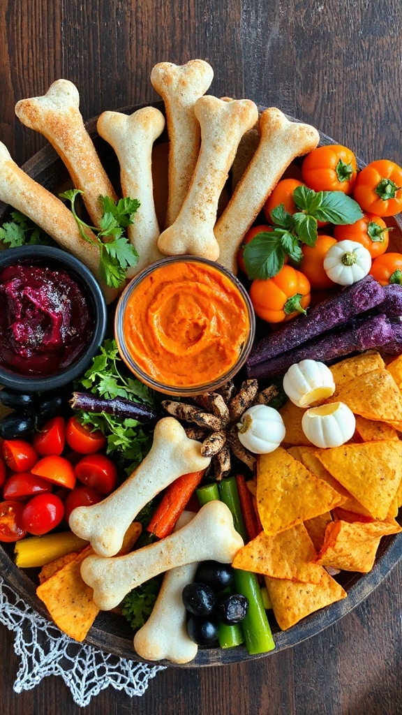 spooky shaped garlic breadsticks