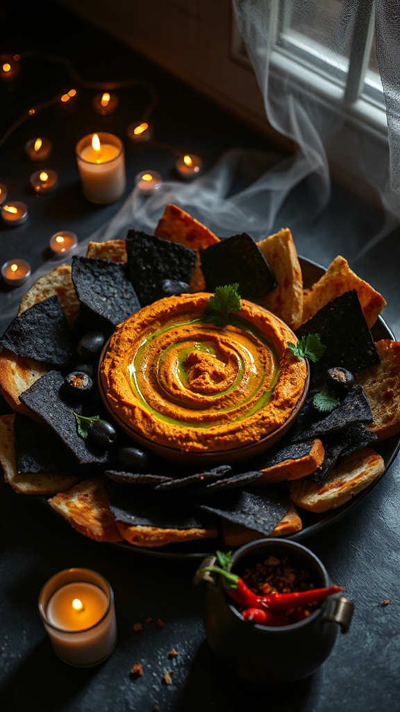 spooky spicy halloween hummus