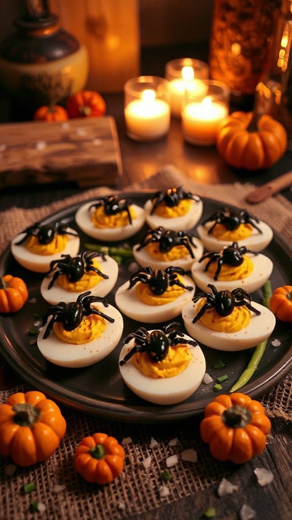 spooky spider deviled eggs spooky spider deviled eggs