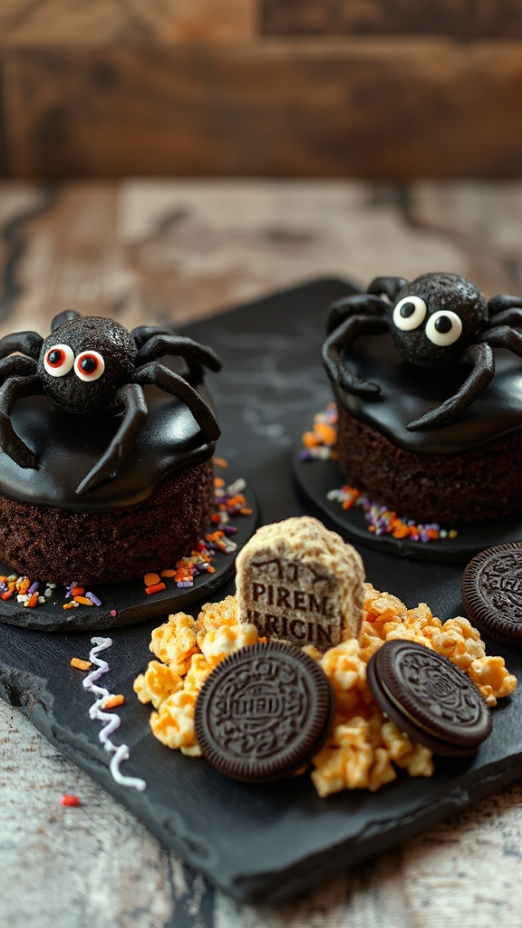 spooky spider oreo cakes
