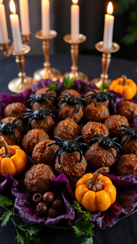spooky spider shaped meatballs recipe