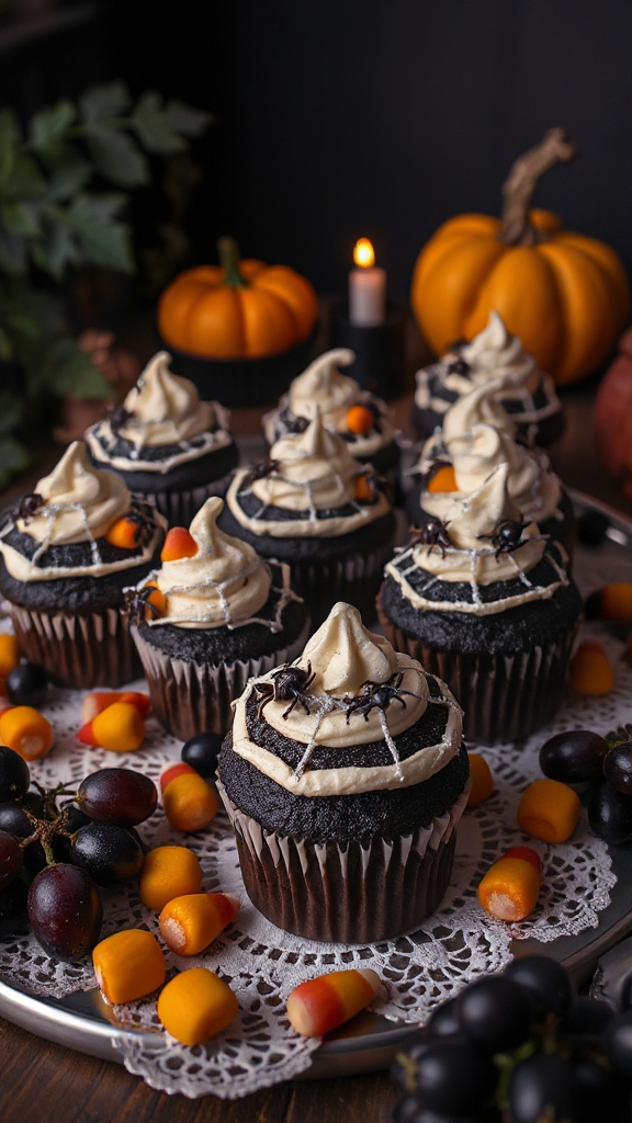 spooky spiderweb cupcakes recipe
