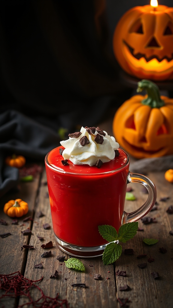 spooky strawberry pudding cups