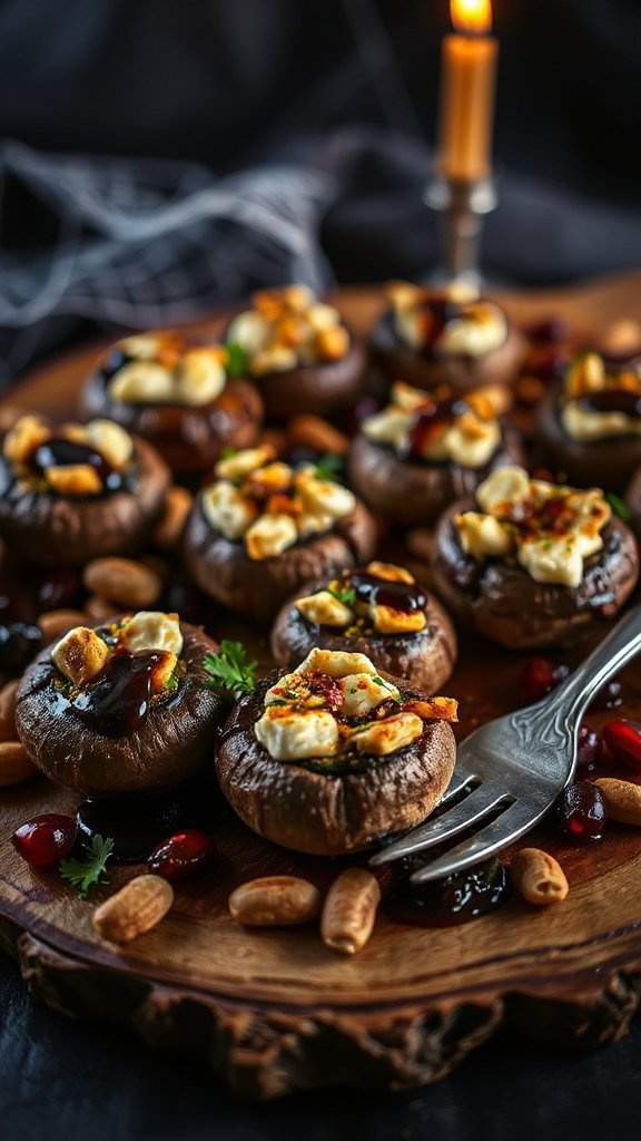 spooky stuffed mushroom appetizer spooky stuffed mushroom appetizer