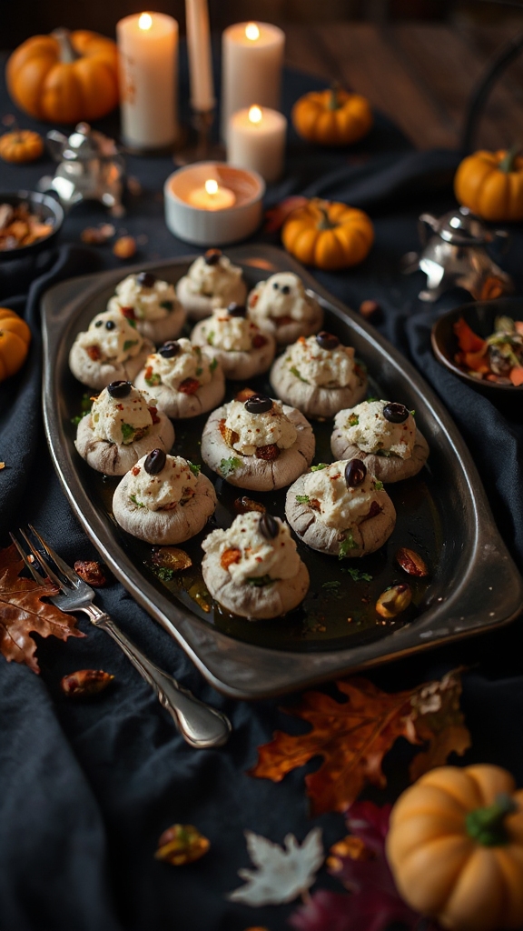 spooky stuffed mushrooms recipe