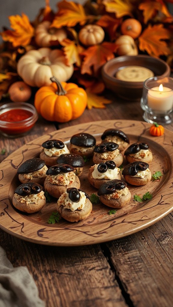 spooky stuffed mushrooms recipe spooky stuffed mushrooms recipe