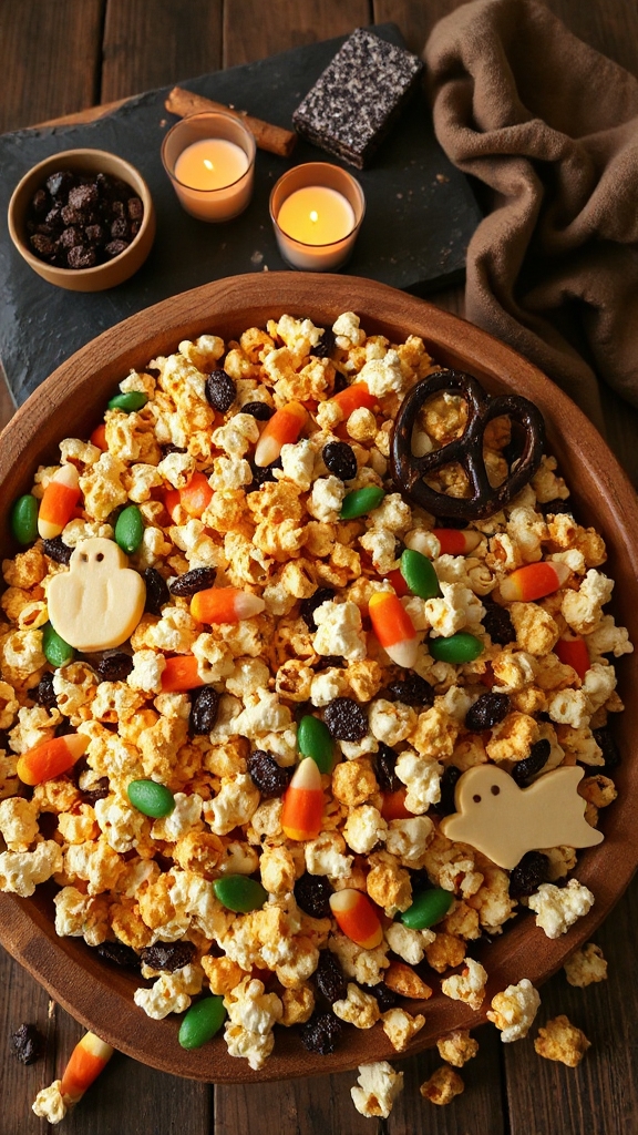 spooky sweet popcorn mix