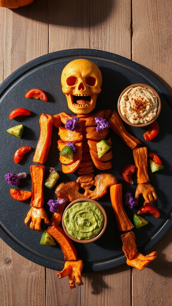 spooky sweet potato skeleton