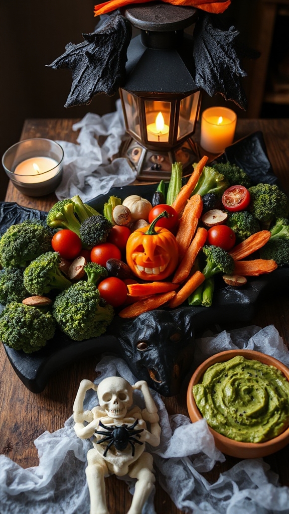 spooky vegetable halloween platter