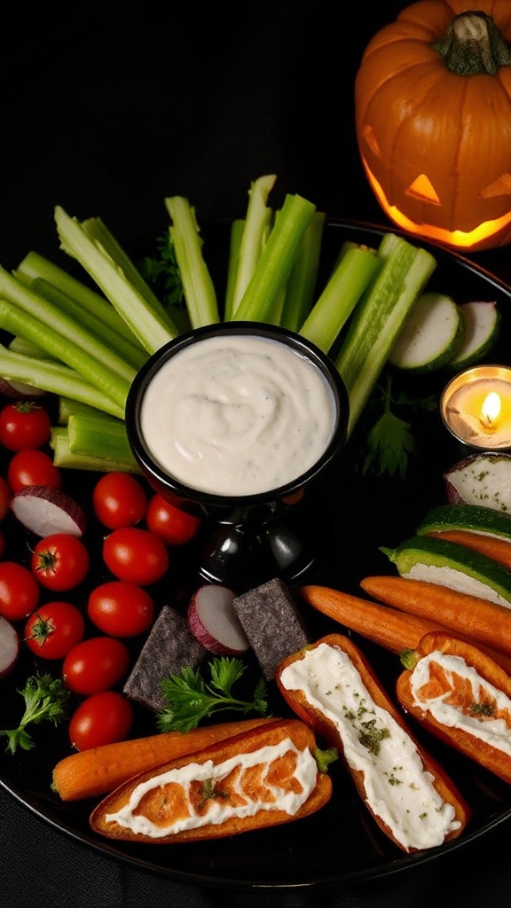 spooky vegetable platter delight