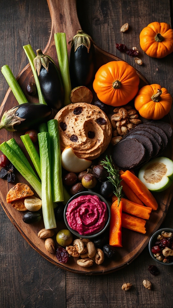 spooky veggie charcuterie board