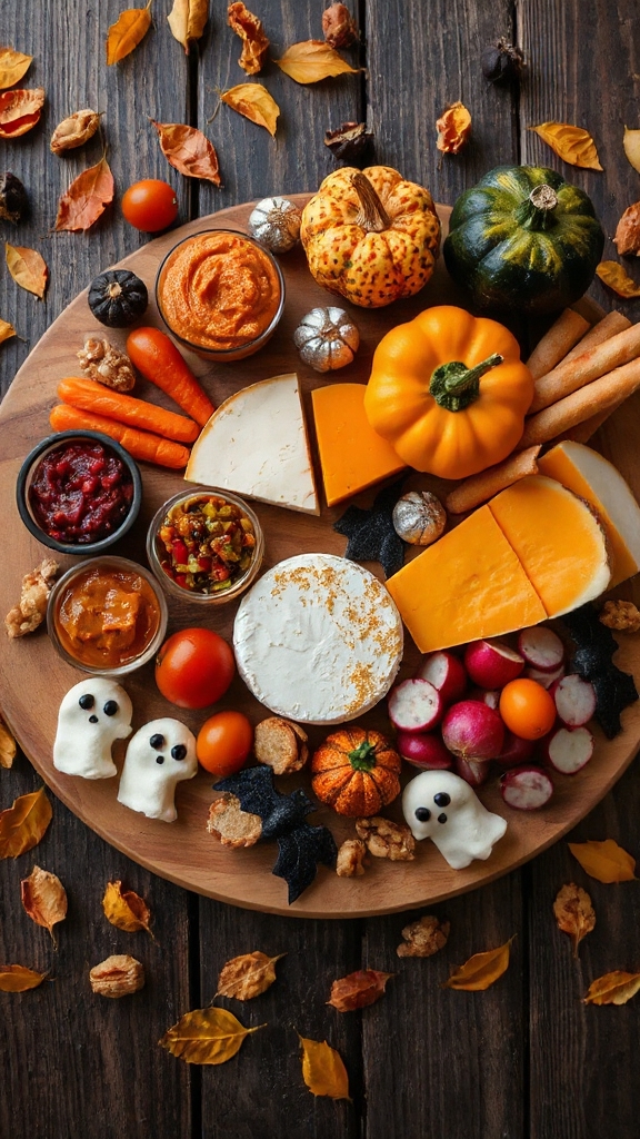spooky veggie cheese platter