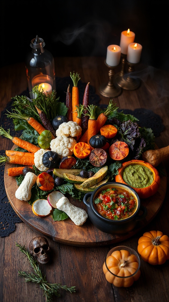 spooky veggie platter delight