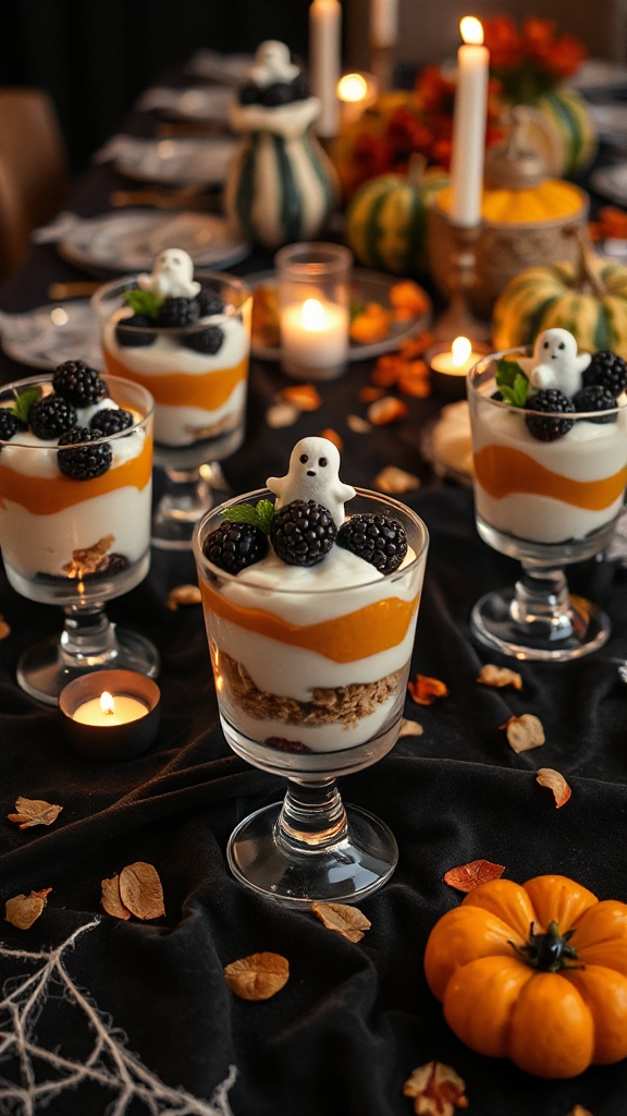 spooky yogurt fruit parfait
