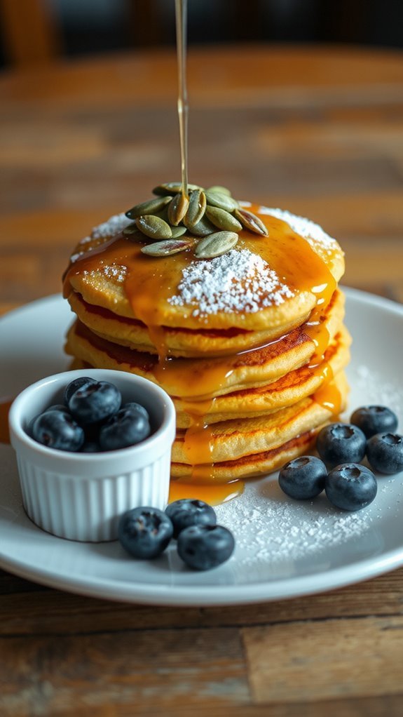 stacked pancakes with toppings stacked pancakes with toppings