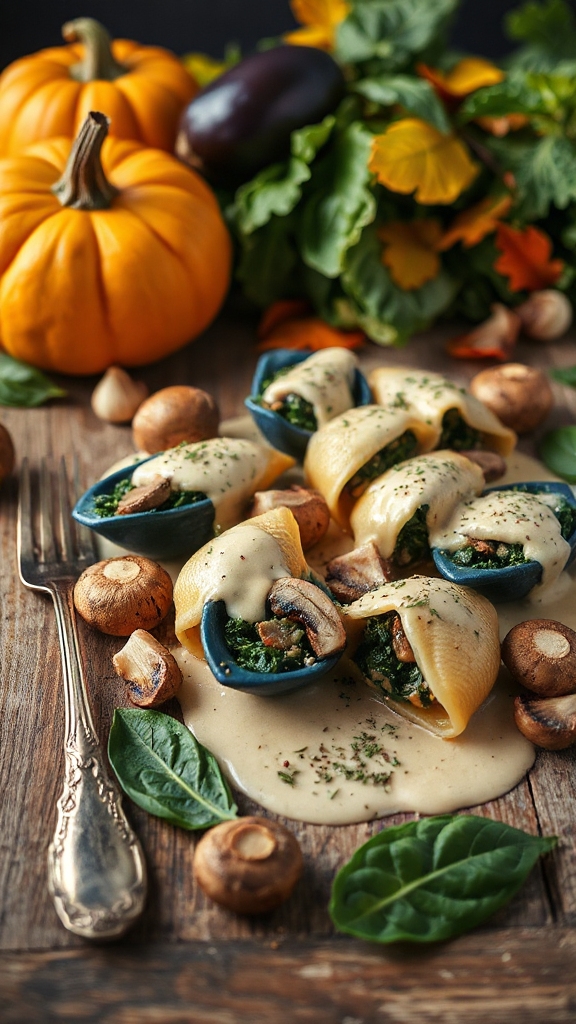 stuffed shells with mushrooms