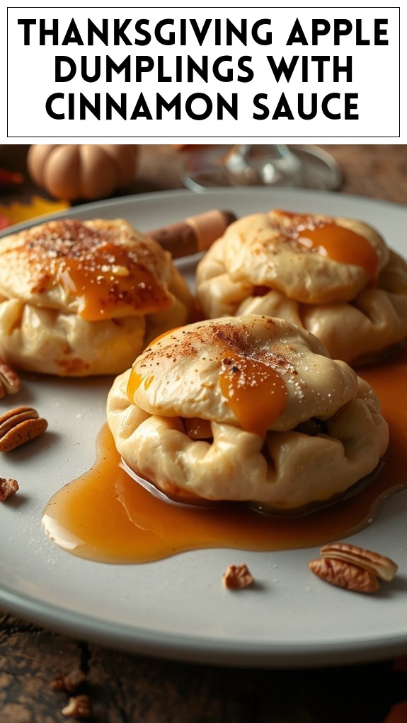 Thanksgiving Apple Dumplings With Cinnamon Sauce
